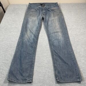 Hype Jeans Men 34x32 Light Wash Straight Leg Mid Rise Cotton‎ Blend Denim
